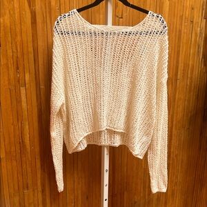 Francesca's Collections Cream Open-Knit Sweater